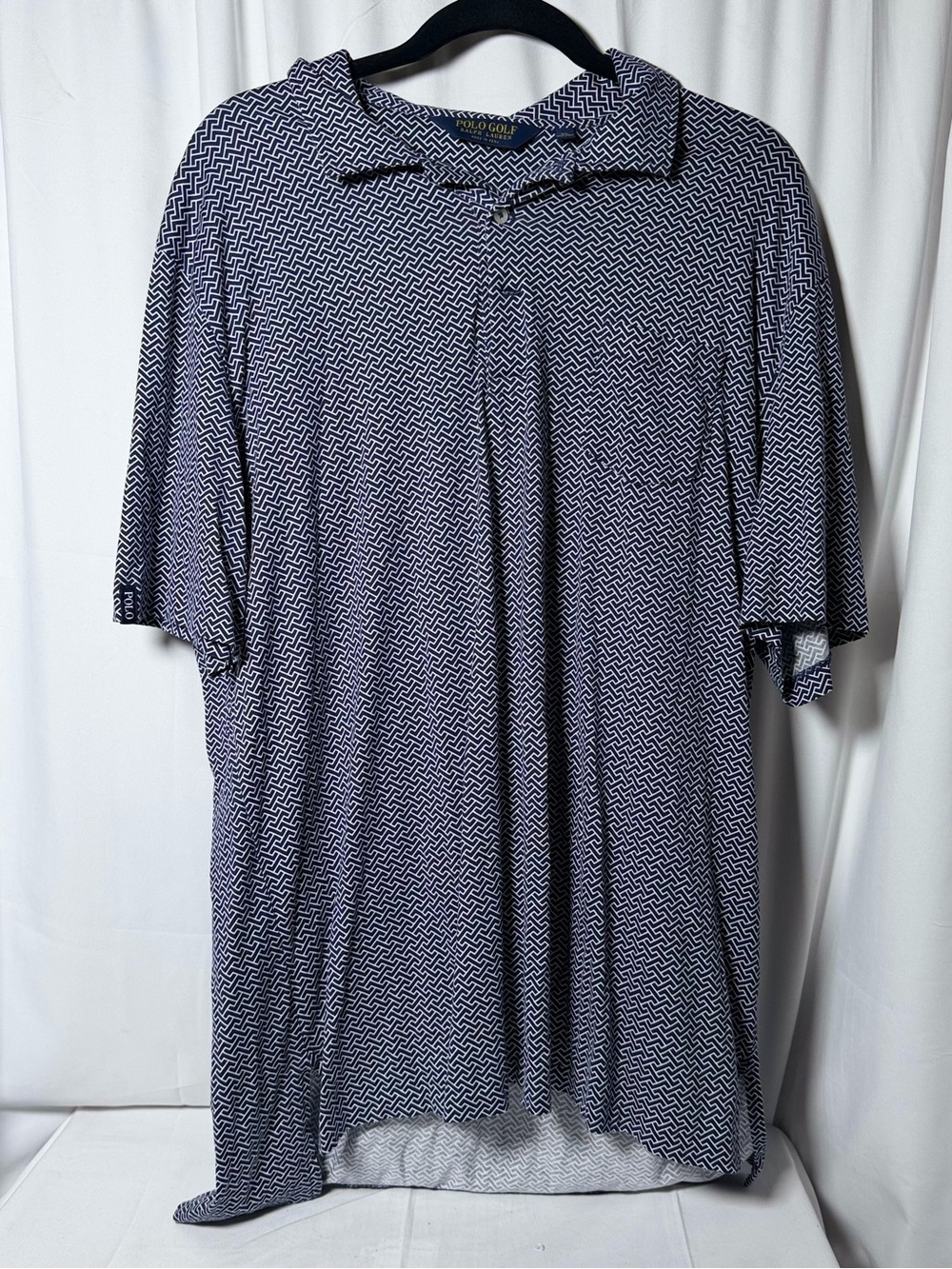 Polo Golf Navy Geometric Short-Sleeve Polo